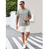 image:imageRuncati Mens Casual TShirts Short Sleeve Crewneck Summer Stretchy Shirt Textured Jacquard TopsGrey