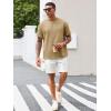 image:imageRuncati Mens Casual TShirts Short Sleeve Crewneck Summer Stretchy Shirt Textured Jacquard TopsKhaki