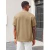 image:imageRuncati Mens Casual TShirts Short Sleeve Crewneck Summer Stretchy Shirt Textured Jacquard TopsKhaki
