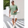 image:imageRuncati Mens Casual TShirts Short Sleeve Crewneck Summer Stretchy Shirt Textured Jacquard TopsMint Green