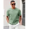 image:imageRuncati Mens Casual TShirts Short Sleeve Crewneck Summer Stretchy Shirt Textured Jacquard TopsMint Green