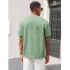 image:imageRuncati Mens Casual TShirts Short Sleeve Crewneck Summer Stretchy Shirt Textured Jacquard TopsMint Green