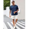 image:imageRuncati Mens Casual TShirts Short Sleeve Crewneck Summer Stretchy Shirt Textured Jacquard TopsNavy