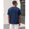 image:imageRuncati Mens Casual TShirts Short Sleeve Crewneck Summer Stretchy Shirt Textured Jacquard TopsNavy