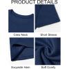 image:imageRuncati Mens Casual TShirts Short Sleeve Crewneck Summer Stretchy Shirt Textured Jacquard TopsNavy