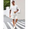 image:imageRuncati Mens Casual TShirts Short Sleeve Crewneck Summer Stretchy Shirt Textured Jacquard TopsWhite