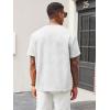 image:imageRuncati Mens Casual TShirts Short Sleeve Crewneck Summer Stretchy Shirt Textured Jacquard TopsWhite
