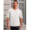 image:imageRuncati Mens Casual TShirts Short Sleeve Lightweight Oversized Summer Cotton Tee Beach Crew Neck TopsWhite