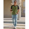 image:imageRuncati Mens Henley Shirts Raglan Short Sleeve Casual Baseball Tees Summer Classic Color Block Workout T ShirtsArmy Green