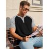 image:imageRuncati Mens Henley Shirts Raglan Short Sleeve Casual Baseball Tees Summer Classic Color Block Workout T ShirtsBlack