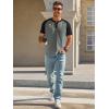 image:imageRuncati Mens Henley Shirts Raglan Short Sleeve Casual Baseball Tees Summer Classic Color Block Workout T ShirtsDark Grey