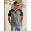 image:imageRuncati Mens Henley Shirts Raglan Short Sleeve Casual Baseball Tees Summer Classic Color Block Workout T ShirtsDark Grey
