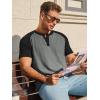 image:imageRuncati Mens Henley Shirts Raglan Short Sleeve Casual Baseball Tees Summer Classic Color Block Workout T ShirtsDark Grey