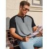 image:imageRuncati Mens Henley Shirts Raglan Short Sleeve Casual Baseball Tees Summer Classic Color Block Workout T ShirtsGray