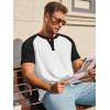 image:imageRuncati Mens Henley Shirts Raglan Short Sleeve Casual Baseball Tees Summer Classic Color Block Workout T ShirtsWhite