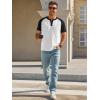 image:imageRuncati Mens Henley Shirts Raglan Short Sleeve Casual Baseball Tees Summer Classic Color Block Workout T ShirtsWhite