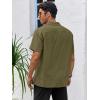 image:imageRuncati Mens Linen Cuban Guayabera Shirts Button Down Short Sleeve Shirt Cotton Hippie Summer Beach Vacation ShirtsArmy Green