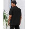image:imageRuncati Mens Linen Cuban Guayabera Shirts Button Down Short Sleeve Shirt Cotton Hippie Summer Beach Vacation ShirtsBlack