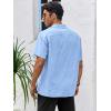 image:imageRuncati Mens Linen Cuban Guayabera Shirts Button Down Short Sleeve Shirt Cotton Hippie Summer Beach Vacation ShirtsSky Blue