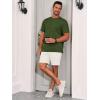 image:imageRuncati Mens Short Sleeve TShirts Casual Knit Texture Crewneck Pocket Tee Tops Loose Fit Summer ShirtArmy Green