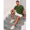image:imageRuncati Mens Short Sleeve TShirts Casual Knit Texture Crewneck Pocket Tee Tops Loose Fit Summer ShirtArmy Green