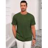 image:imageRuncati Mens Short Sleeve TShirts Casual Knit Texture Crewneck Pocket Tee Tops Loose Fit Summer ShirtArmy Green
