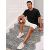 image:imageRuncati Mens Short Sleeve TShirts Casual Knit Texture Crewneck Pocket Tee Tops Loose Fit Summer ShirtBlack