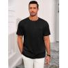image:imageRuncati Mens Short Sleeve TShirts Casual Knit Texture Crewneck Pocket Tee Tops Loose Fit Summer ShirtBlack