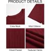 image:imageRuncati Mens Short Sleeve TShirts Casual Knit Texture Crewneck Pocket Tee Tops Loose Fit Summer ShirtBurgundy