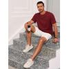 image:imageRuncati Mens Short Sleeve TShirts Casual Knit Texture Crewneck Pocket Tee Tops Loose Fit Summer ShirtBurgundy