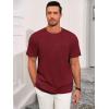 image:imageRuncati Mens Short Sleeve TShirts Casual Knit Texture Crewneck Pocket Tee Tops Loose Fit Summer ShirtBurgundy