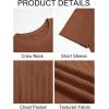 image:imageRuncati Mens Short Sleeve TShirts Casual Knit Texture Crewneck Pocket Tee Tops Loose Fit Summer ShirtCoffee
