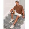 image:imageRuncati Mens Short Sleeve TShirts Casual Knit Texture Crewneck Pocket Tee Tops Loose Fit Summer ShirtCoffee