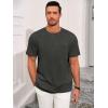image:imageRuncati Mens Short Sleeve TShirts Casual Knit Texture Crewneck Pocket Tee Tops Loose Fit Summer ShirtDark Grey