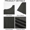image:imageRuncati Mens Short Sleeve TShirts Casual Knit Texture Crewneck Pocket Tee Tops Loose Fit Summer ShirtDark Grey