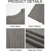 image:imageRuncati Mens Short Sleeve TShirts Casual Knit Texture Crewneck Pocket Tee Tops Loose Fit Summer ShirtGrey