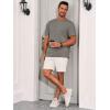 image:imageRuncati Mens Short Sleeve TShirts Casual Knit Texture Crewneck Pocket Tee Tops Loose Fit Summer ShirtGrey