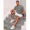 image:imageRuncati Mens Short Sleeve TShirts Casual Knit Texture Crewneck Pocket Tee Tops Loose Fit Summer ShirtGrey