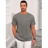 image:imageRuncati Mens Short Sleeve TShirts Casual Knit Texture Crewneck Pocket Tee Tops Loose Fit Summer ShirtGrey