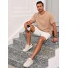 image:imageRuncati Mens Short Sleeve TShirts Casual Knit Texture Crewneck Pocket Tee Tops Loose Fit Summer ShirtLight Brown