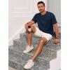image:imageRuncati Mens Short Sleeve TShirts Casual Knit Texture Crewneck Pocket Tee Tops Loose Fit Summer ShirtNavy Blue