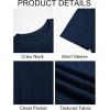 image:imageRuncati Mens Short Sleeve TShirts Casual Knit Texture Crewneck Pocket Tee Tops Loose Fit Summer ShirtNavy Blue