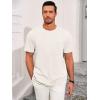 image:imageRuncati Mens Short Sleeve TShirts Casual Knit Texture Crewneck Pocket Tee Tops Loose Fit Summer ShirtWhite