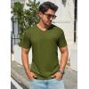 image:imageRuncati Mens TShirts Short Sleeve V Neck Casual Classic Shirt Summer Stretchy Regular Fit Lightweight TeesArmy Green