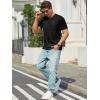 image:imageRuncati Mens TShirts Short Sleeve V Neck Casual Classic Shirt Summer Stretchy Regular Fit Lightweight TeesBlack
