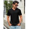 image:imageRuncati Mens TShirts Short Sleeve V Neck Casual Classic Shirt Summer Stretchy Regular Fit Lightweight TeesBlack