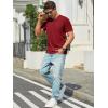 image:imageRuncati Mens TShirts Short Sleeve V Neck Casual Classic Shirt Summer Stretchy Regular Fit Lightweight TeesBurgundy