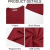 image:imageRuncati Mens TShirts Short Sleeve V Neck Casual Classic Shirt Summer Stretchy Regular Fit Lightweight TeesBurgundy