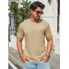 image:imageRuncati Mens TShirts Short Sleeve V Neck Casual Classic Shirt Summer Stretchy Regular Fit Lightweight TeesKhaki