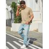 image:imageRuncati Mens TShirts Short Sleeve V Neck Casual Classic Shirt Summer Stretchy Regular Fit Lightweight TeesKhaki